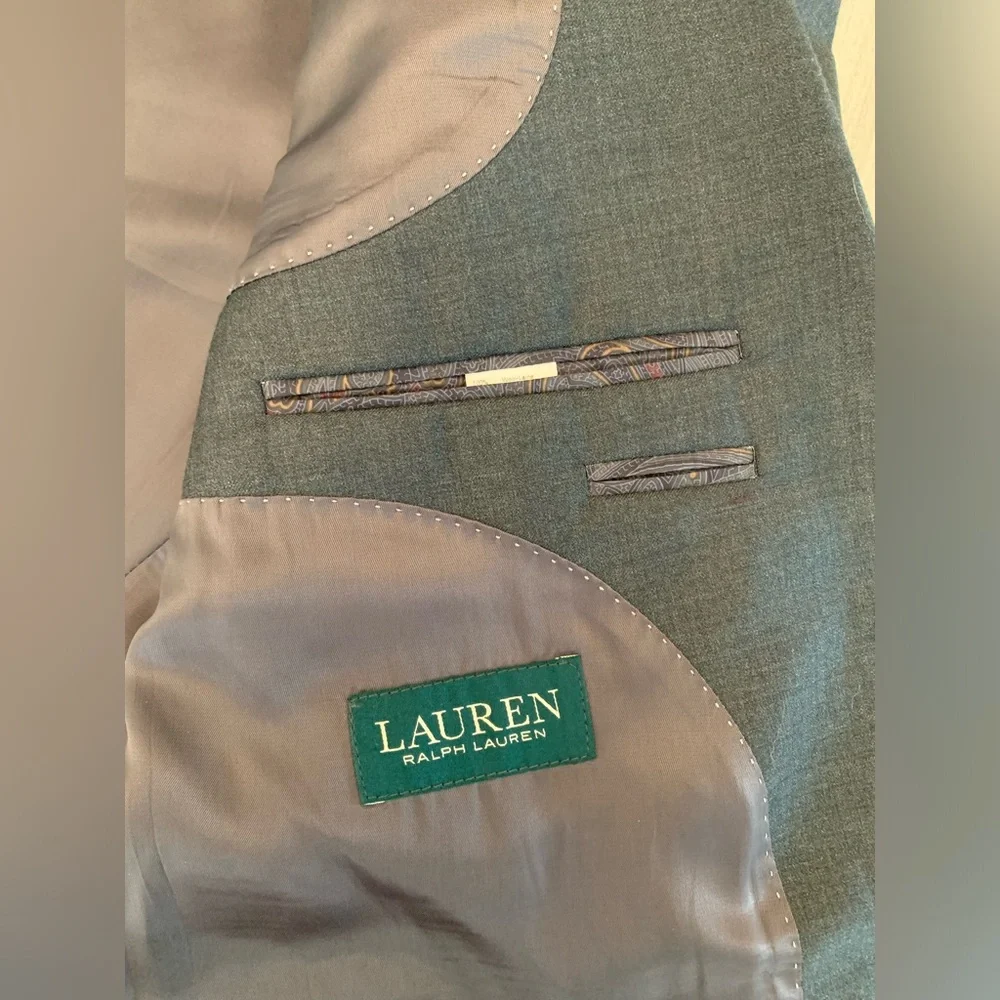 Ralph‎ Lauren Suit 40W X 30L Mens Grey 2 piece Suit
